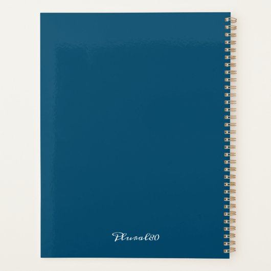 Elegant design gewichten zeevaartblauwe training planner (Achterkant)