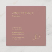 Elegant Design Gold Monogram Sjabloon Professional Vierkante Visitekaartje (Achterkant)