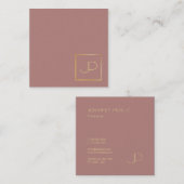 Elegant Design Gold Monogram Sjabloon Professional Vierkante Visitekaartje (Voorkant / Achterkant)