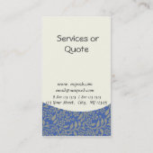 Elegant Design Jack van Alle Trades Retro Blue Visitekaartje (Achterkant)