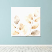 Elegant design met sierlijke bladeren canvas afdruk (Insitu (Houten vloer))