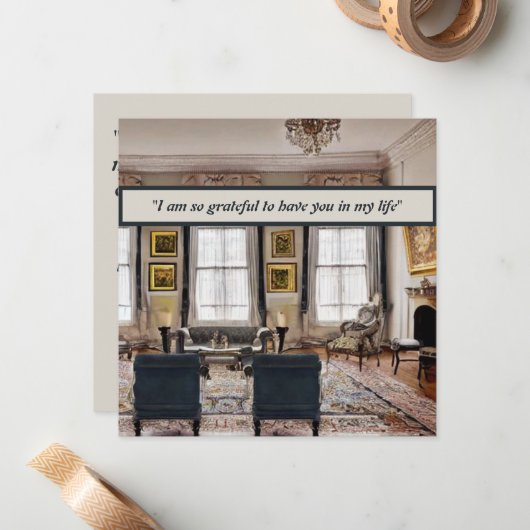 Elegant design: "Minimalistische liefde" Notitiekaartje (Voorkant / Achterkant in situ)