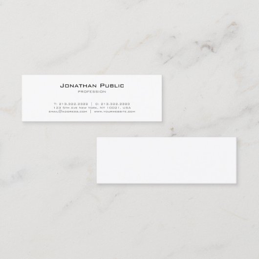 Elegant design, modern, eenvoudig design, professi mini visitekaartje (Voorkant / Achterkant)