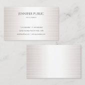 Elegant design Modern Plain Faux Silver Shiny Luxe Visitekaartje (Voorkant / Achterkant)