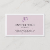 Elegant design monogram gestroomlijnd platte tonen visitekaartje (Voorkant)