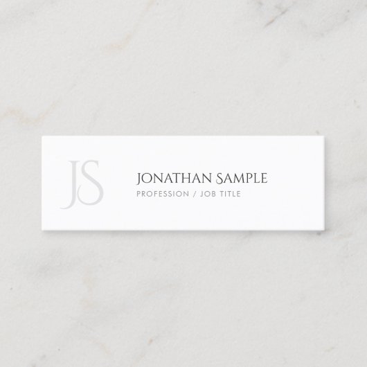 Elegant design Simple Chic Trendy Monogram Mini Visitekaartje (Voorkant)