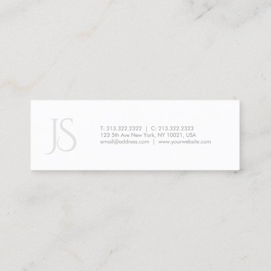 Elegant design Simple Chic Trendy Monogram Mini Visitekaartje (Achterkant)