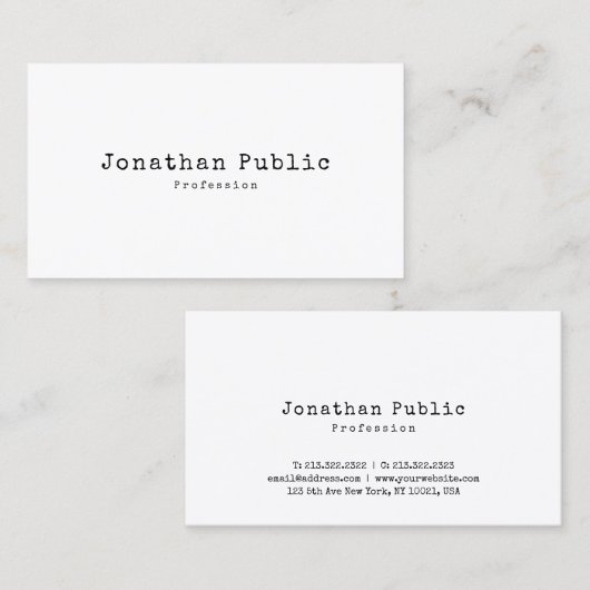 Elegant design Simple Plain Retro Trendy Visitekaartje (Voorkant / Achterkant)