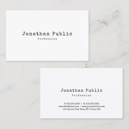 Elegant  design Simple Plain Trendy Retro Visitekaartje (Voorkant / Achterkant)