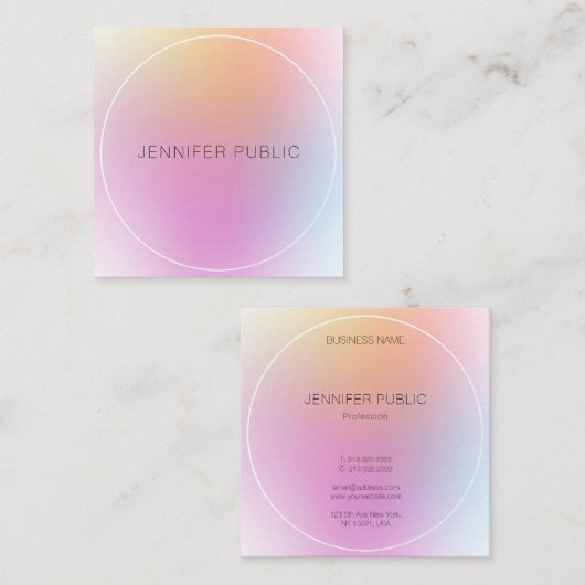 Elegant Design Sjabloon Moderne kleurrijke rendy Vierkante Visitekaartje (Voorkant / Achterkant)