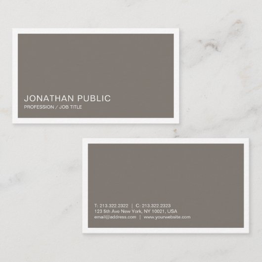 Elegant design Smart Plain Trendy Brown Luxury Visitekaartje (Voorkant / Achterkant)