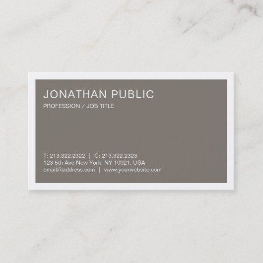 Elegant design stijlvol design in Trendy Brown Lux Visitekaartje (Voorkant)