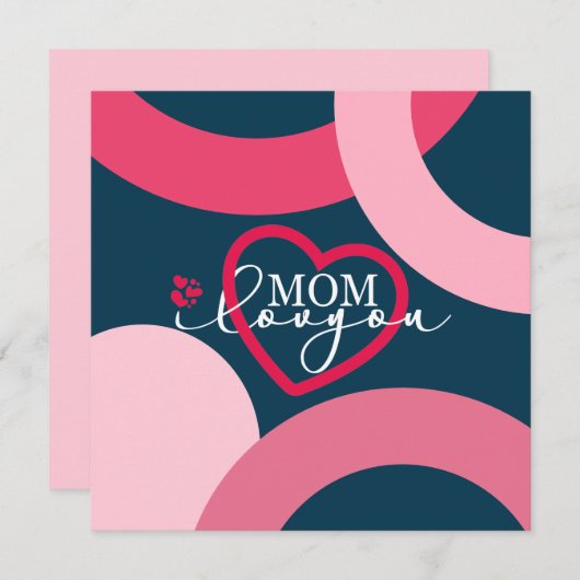 Elegant design Tekst Mam waar ik van hou met hart Bedankkaart (Voorkant / Achterkant)