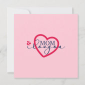 Elegant design Tekst Mam waar ik van hou met hart Bedankkaart (Achterkant)