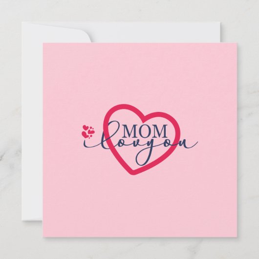 Elegant design Tekst Mam waar ik van hou met hart Bedankkaart (Achterkant)