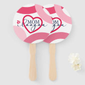 Elegant design Tekst Mam waar ik van hou met hart Handwaaier (Voorkant en achterkant)