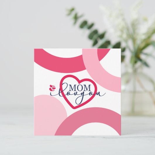 Elegant design Tekst Mam waar ik van hou met hart Kaart (Staand voorkant)