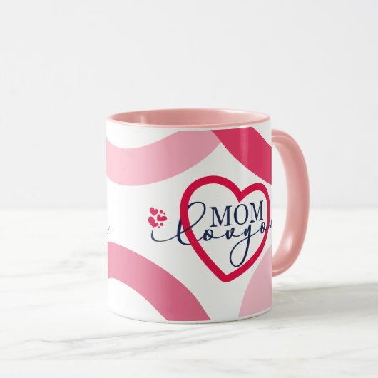 Elegant design Tekst mam waar ik van hou, met hart Mok (Voorkant rechts)