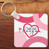 Elegant design Tekst Mam waar ik van hou met hart Sleutelhanger (Voorkant)