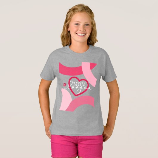 Elegant design Tekst Mam waar ik van hou met hart T-shirt (Voorkant volledig)