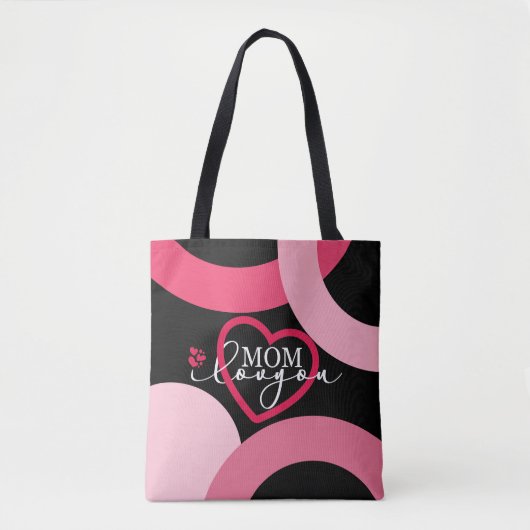 Elegant design Tekst Mam waar ik van hou met hart Tote Bag (Voorkant)