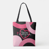 Elegant design Tekst Mam waar ik van hou met hart Tote Bag (Achterkant)