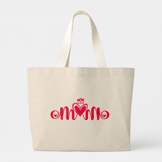 Elegant Design Text Mam met hart Grote Tote Bag (Achterkant)