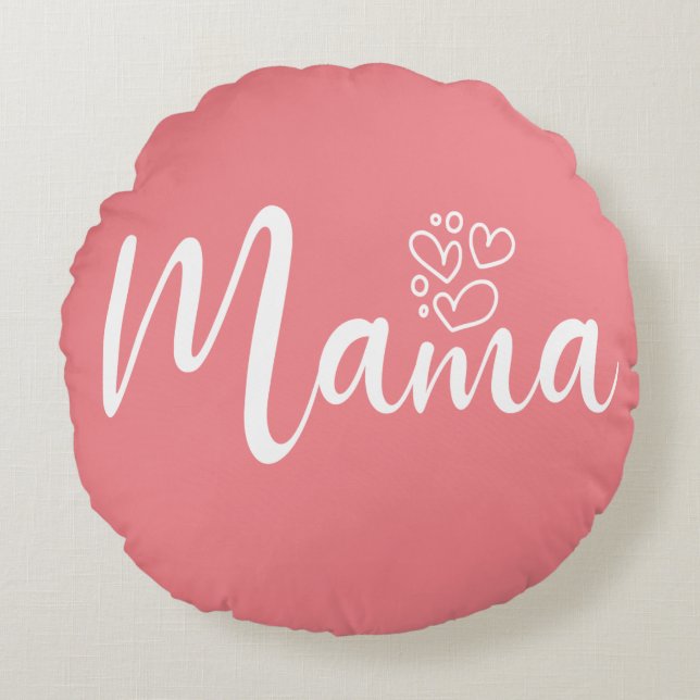 Elegant design Text mama Typografie Rond Kussen (Voorkant)