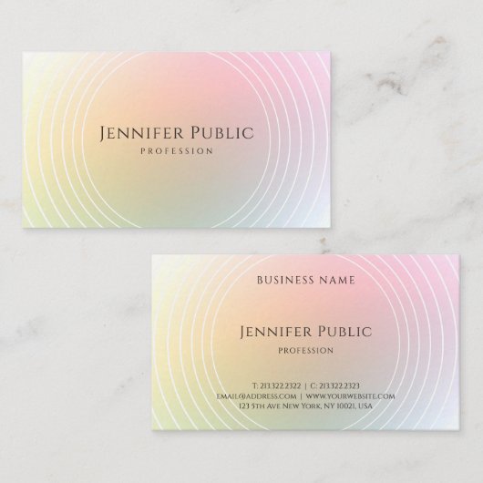 Elegant Design Trendy Moderne Colorful Sjabloon Visitekaartje (Voorkant / Achterkant)