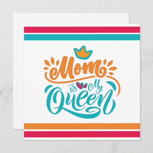 Elegant Design Typografie Mam is mijn koningin (Voorkant / Achterkant)