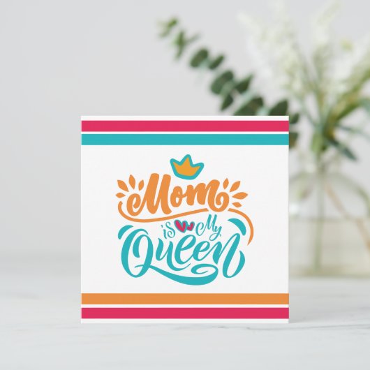 Elegant Design Typografie Mam is mijn koningin (Staand voorkant)