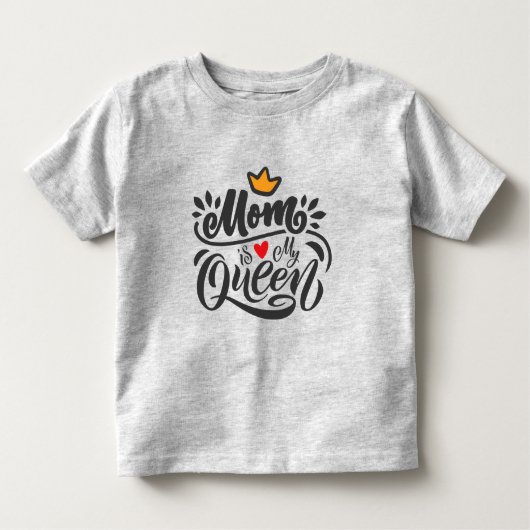 Elegant Design Typografie Mam is mijn koningin Kinder Shirts (Voorkant)