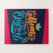 Elegant Design Typografie Mam is mijn koningin Legpuzzel (Horizontaal)