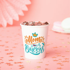Elegant Design Typografie Mam is mijn koningin Papieren Bekers