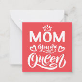 Elegant design Typografie Mam Je bent de koningin Notitiekaartje (Voorkant)