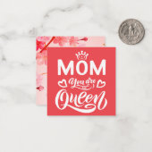 Elegant design Typografie Mam Je bent de koningin Notitiekaartje (Voorkant / Achterkant in situ)