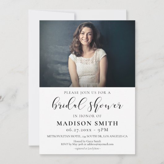 Elegant design Vrijgezellenfeest fotouitnodiging Kaart (Voorkant)