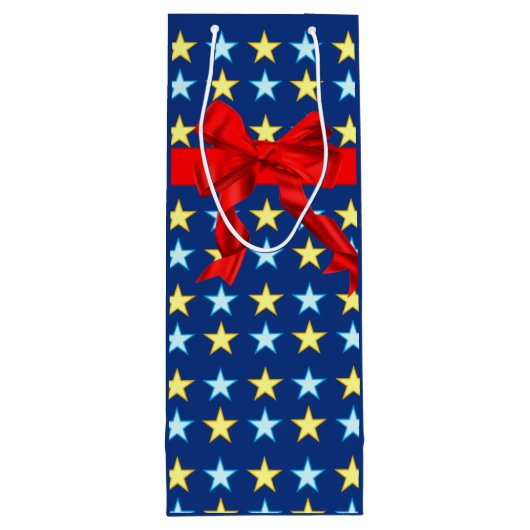 Elegant design with stars wijn cadeautas (Achterkant)