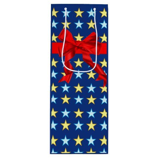 Elegant design with stars wijn cadeautas (Voorkant)