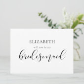 Elegant design zal je mijn bruidsmeisje kaart (Staand voorkant)