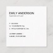 ELEGANT DESIGNER BLACK  FLORAL SUN MANDALA VIERKANTE VISITEKAARTJE (Achterkant)