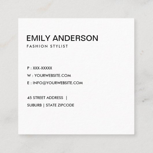 ELEGANT DESIGNER BLACK  FLORAL SUN MANDALA VIERKANTE VISITEKAARTJE (Achterkant)