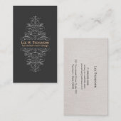 Elegant  Designer Chic Black Swirl Visitekaartje (Voorkant / Achterkant)