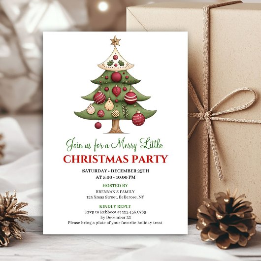 Elegant designer Christmas tree Christmas invites Kaart