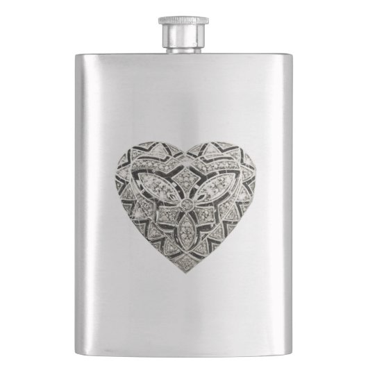 Elegant Designer Heart Flask Heupfles (Voorkant)