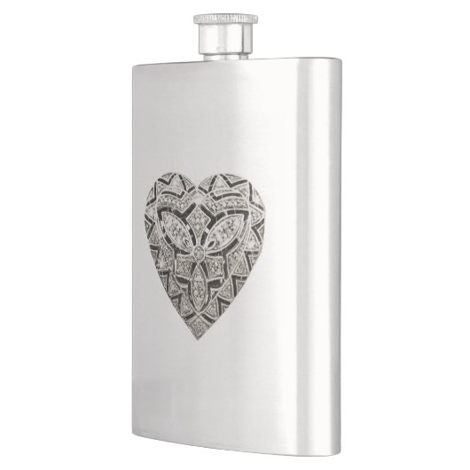 Elegant Designer Heart Flask Heupfles (Links)