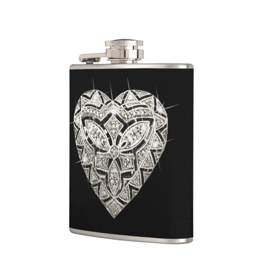 Elegant Designer Heart Flask Heupfles (Links)