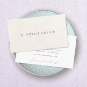 Elegant designer wit linnen (afbeelding) visitekaartje