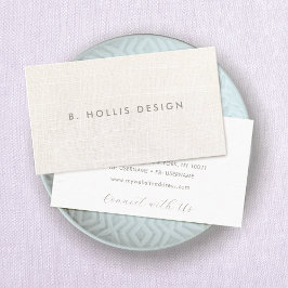 Elegant designer wit linnen (afbeelding) visitekaartje