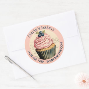 Elegant Dessert Baker Cake Cateraar Cupcake Bakker Ronde Sticker